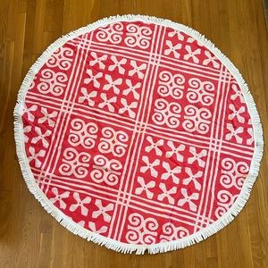 Vera Bradley Lounge Around Beach Towel (Cuban Tiles Coral) 56” Round Towel